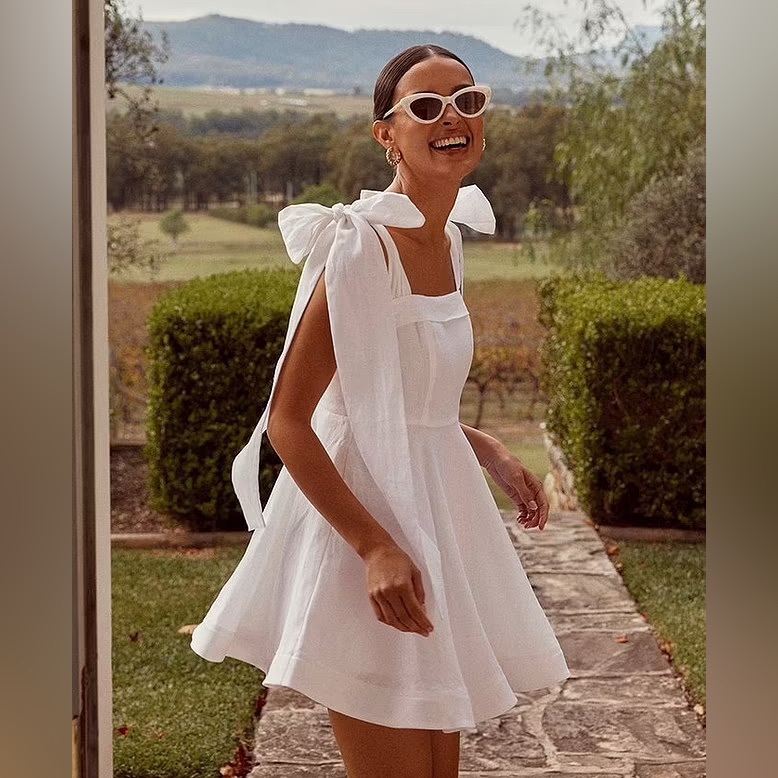 Dissh White Linen Dress